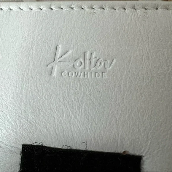 Koltov White Cowhide Wallet Purse Crossbody - Picture 7 of 8